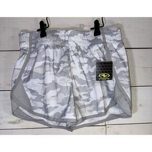 New Athletic Works Girl's Running Shorts Lined Elastic Waist Gray Camo XL 14/16